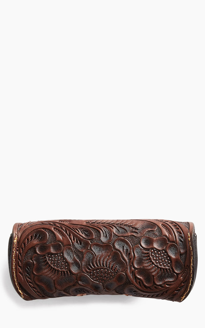 RRL Hand-Tooled Leather Eyeglass Case Brown