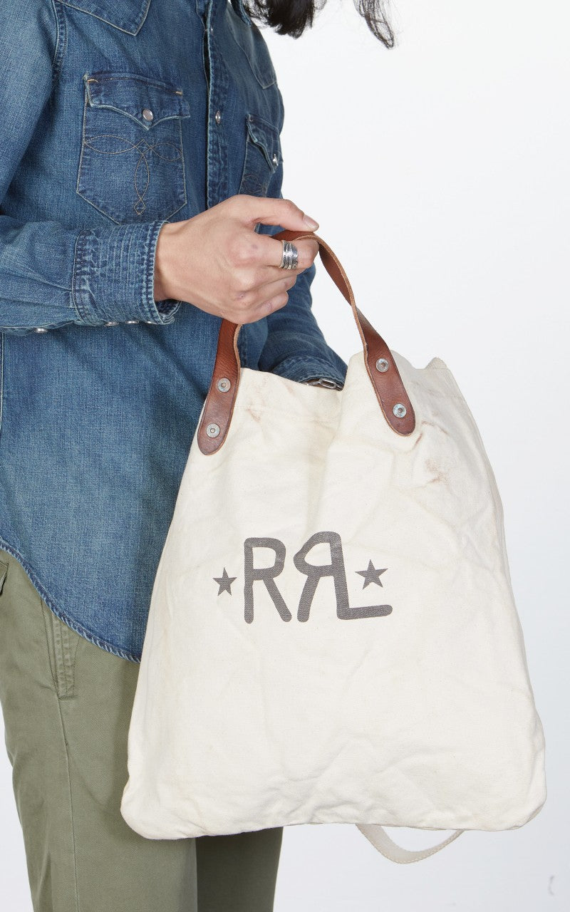 RRL Canvas Logo Market Tote Natural