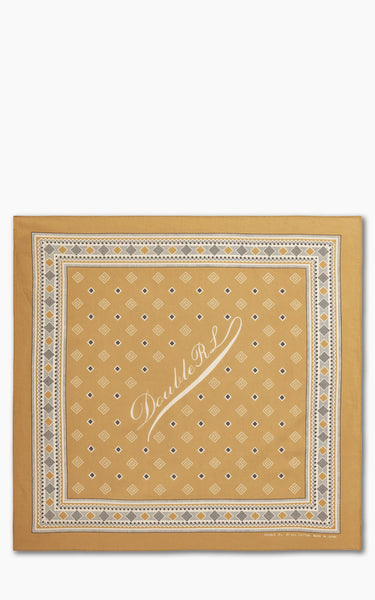 RRL Diamond Print Cotton Bandana Golden Tan/Cream/Brown
