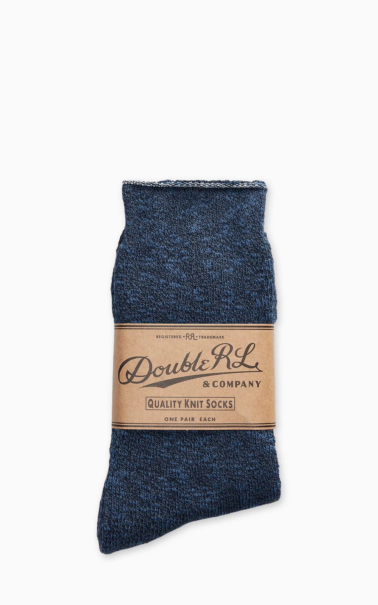 RRL Heathered Stretch Cotton-Blend Socks Royal