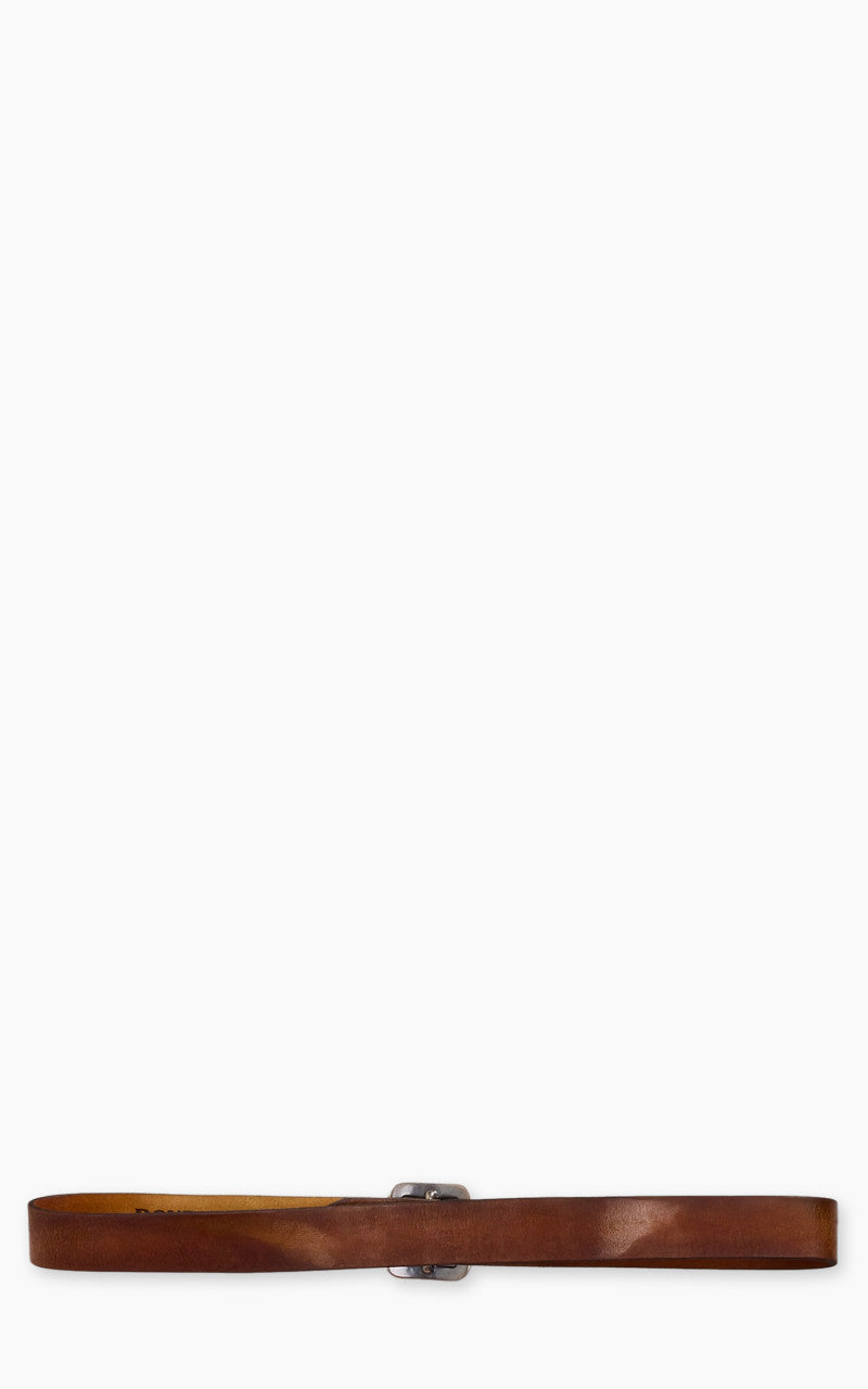 RRL New Burling Hand-Burnished Leather Belt Mid Brown