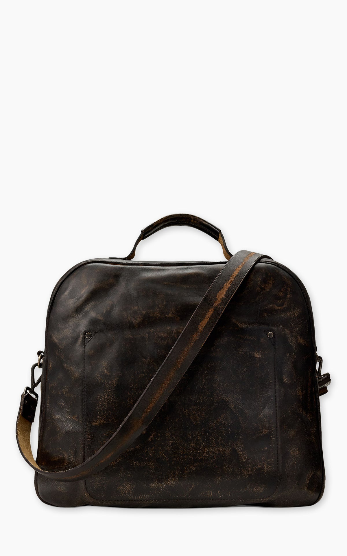 RRL Studded Leather Bag Black Over Brown