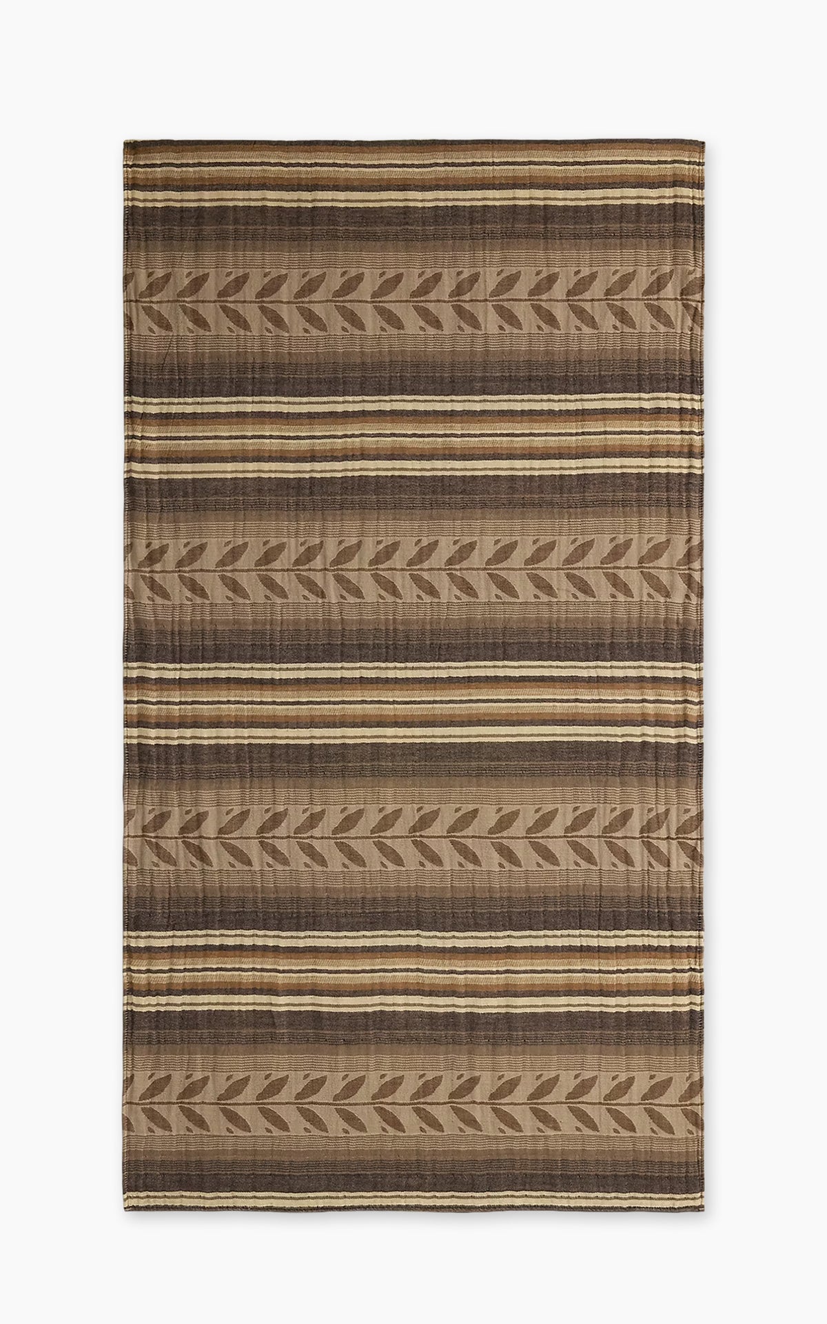 RRL Double-Faced Cotton Jacquard Scarf Cream/Brown