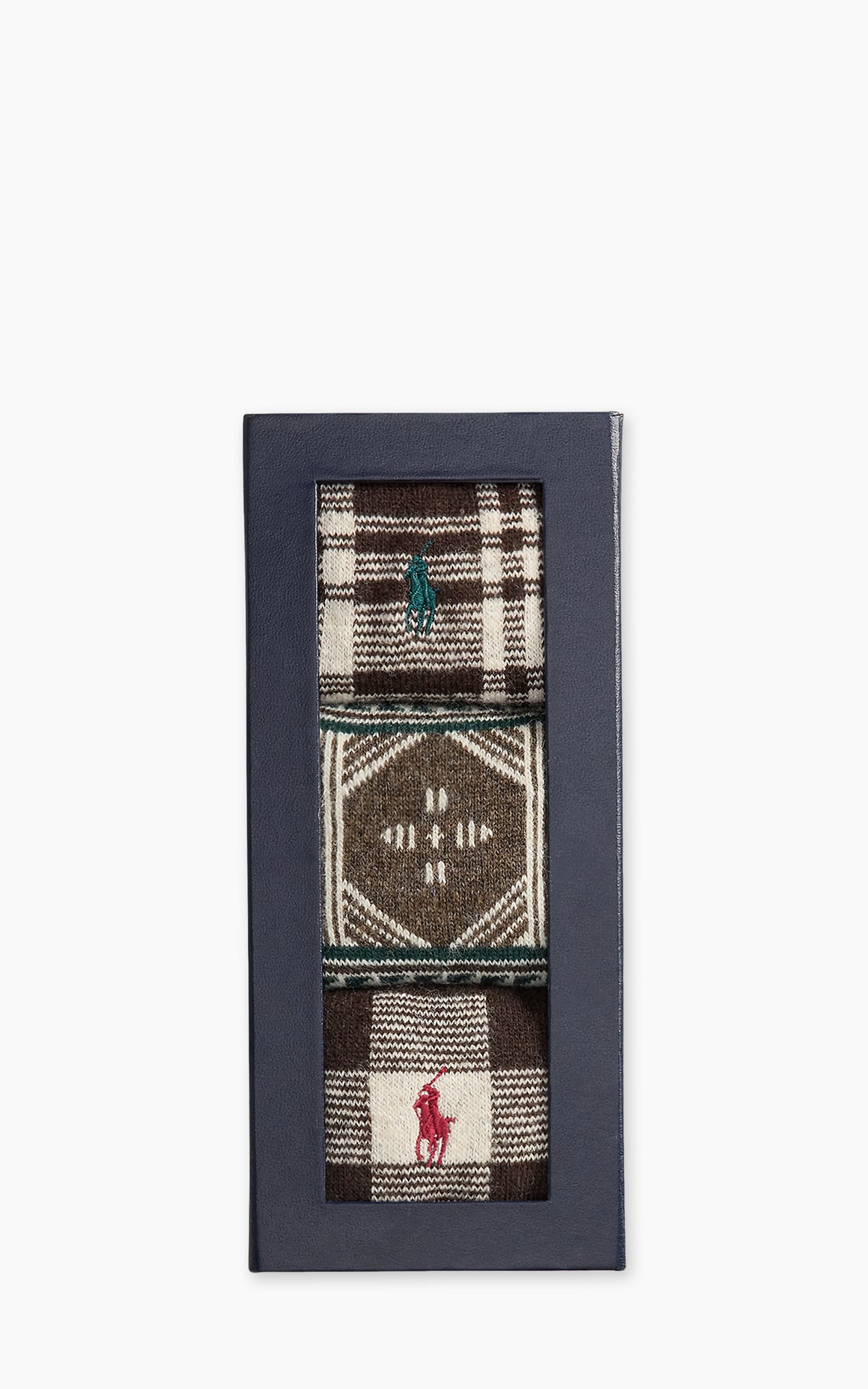 Polo Ralph Lauren Fair Isle & Plaid 3-Sock Gift Set Brown/Brown Heather