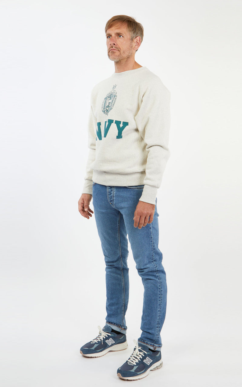 Warehouse & Co. 483 Navy Sweatshirt Oatmeal