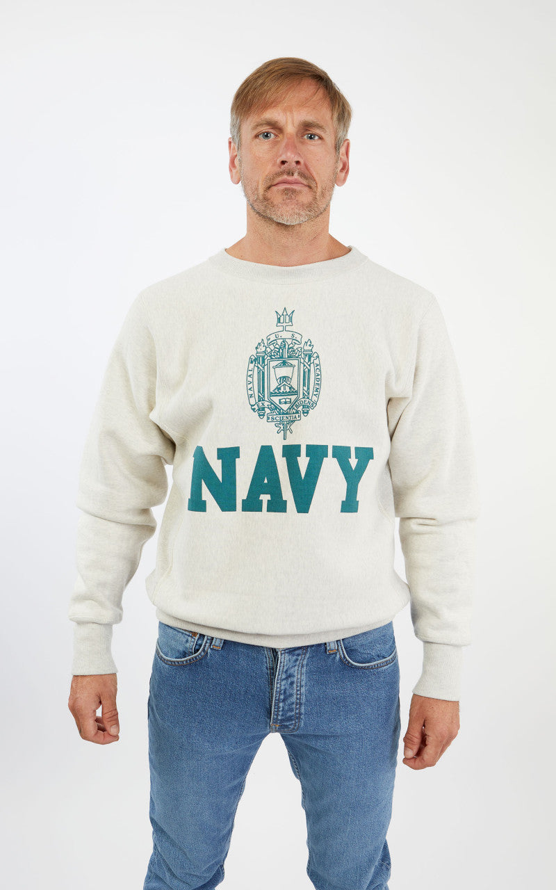Warehouse & Co. 483 Navy Sweatshirt Oatmeal