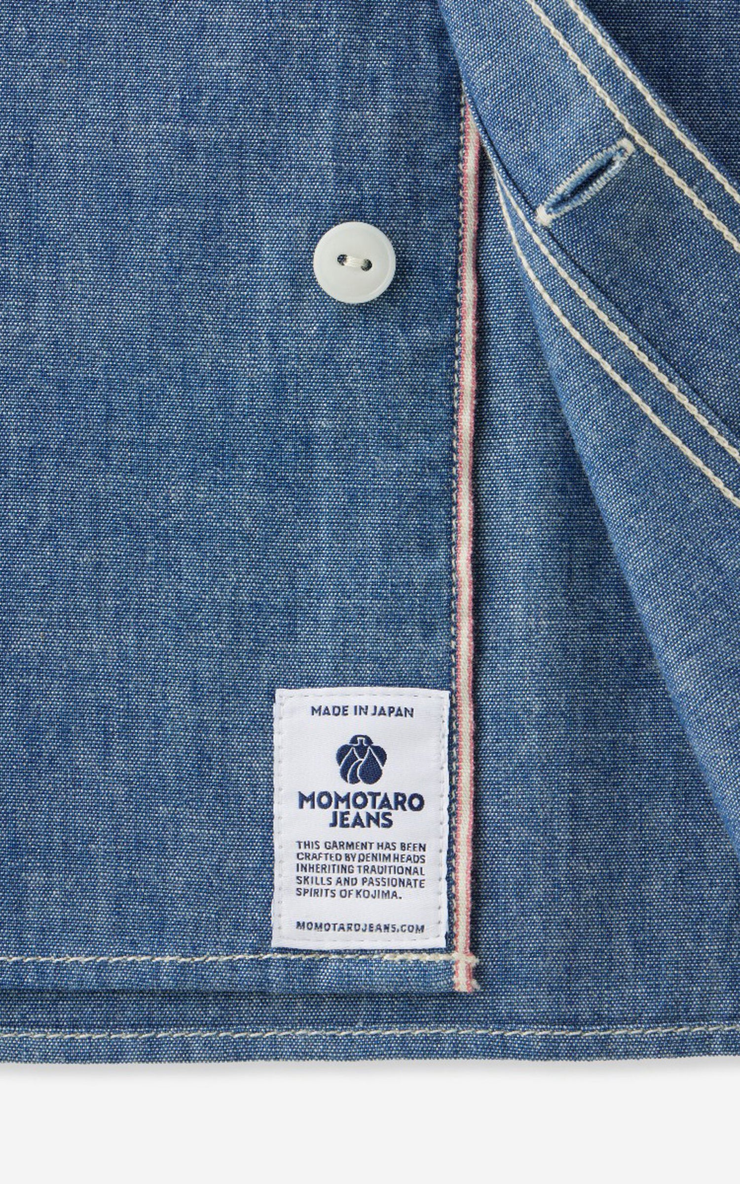 MOMOTARO JEANS MMLS1001 Triple Stitch L/S Chambray Shirt Indigo