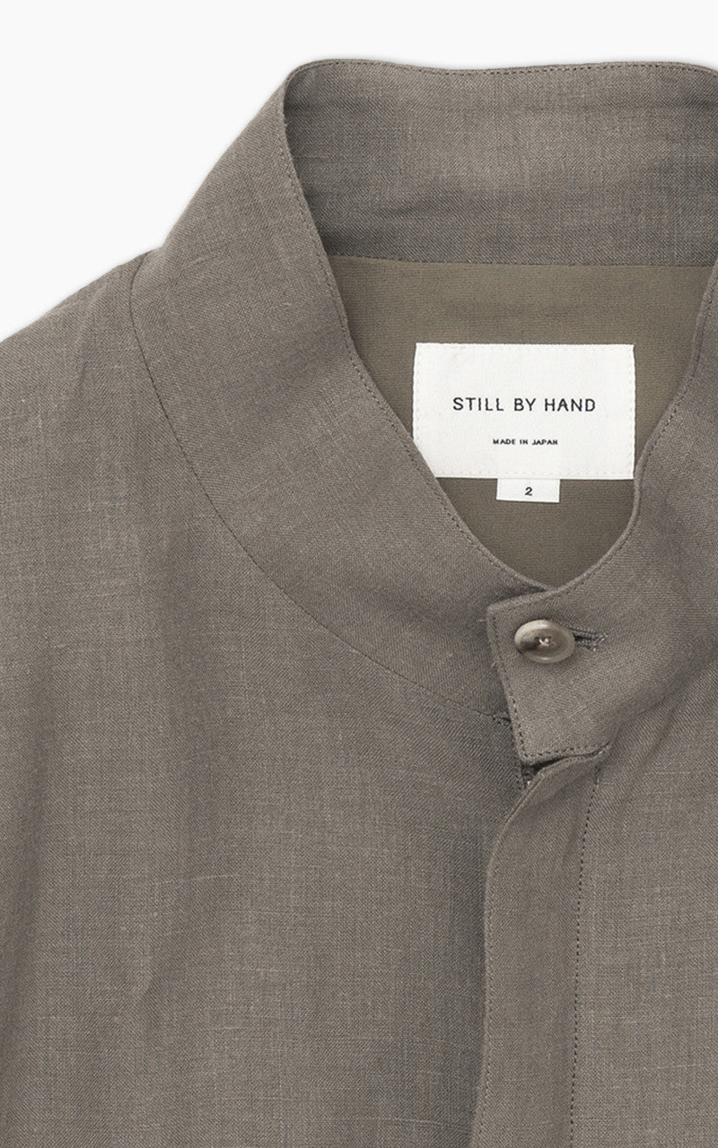 Still By Hand Peach Skin Linen Blouson Taupe