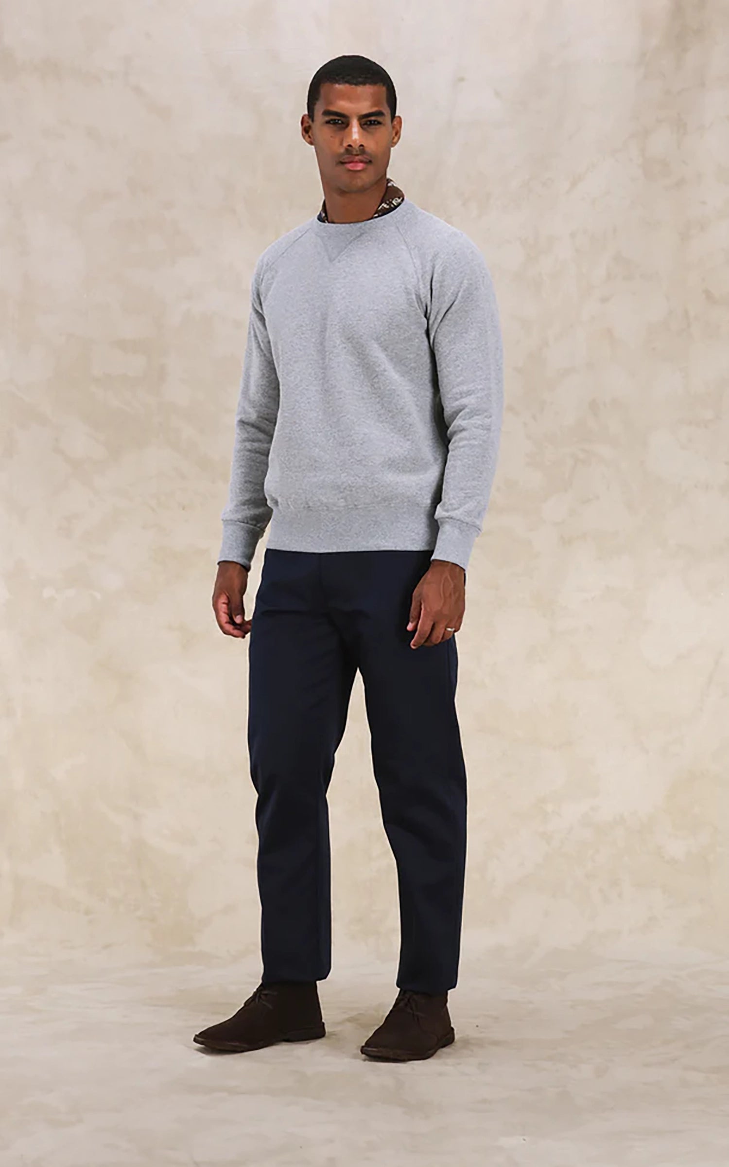 Fortela Harvard Crewneck Sweatshirt Grey Melange