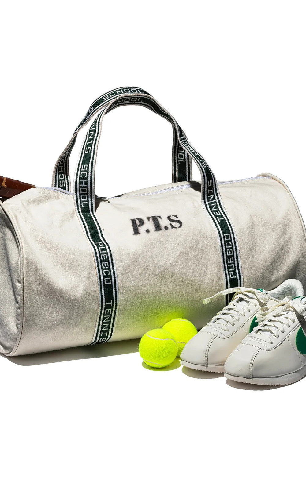 Puebco Clubhouse Barrel Tennis Bag Natural/Green