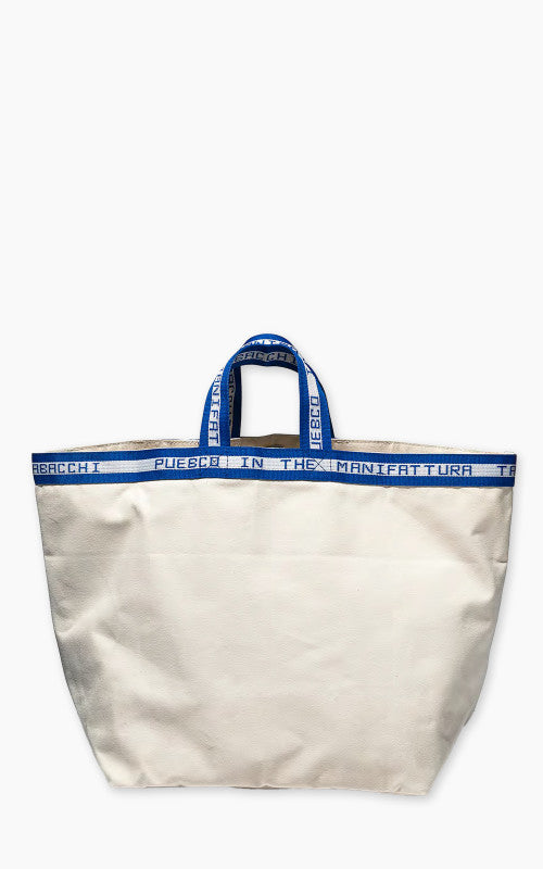 Puebco Clubhouse Tote Bag Manifattura Tabacchi Large Natural/Blue
