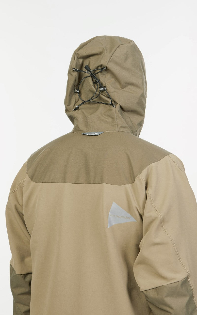 and wander Stretch Shell Jacket Dark Beige