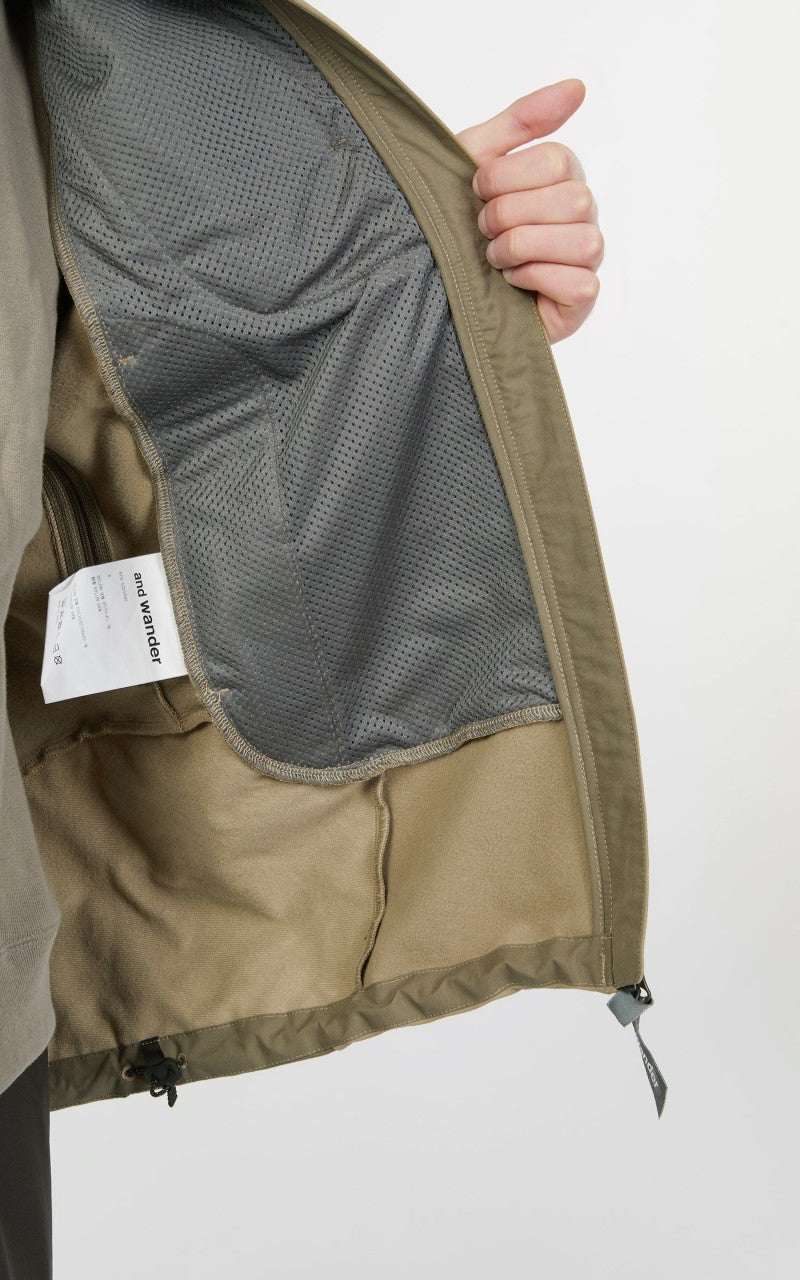 and wander Stretch Shell Jacket Dark Beige