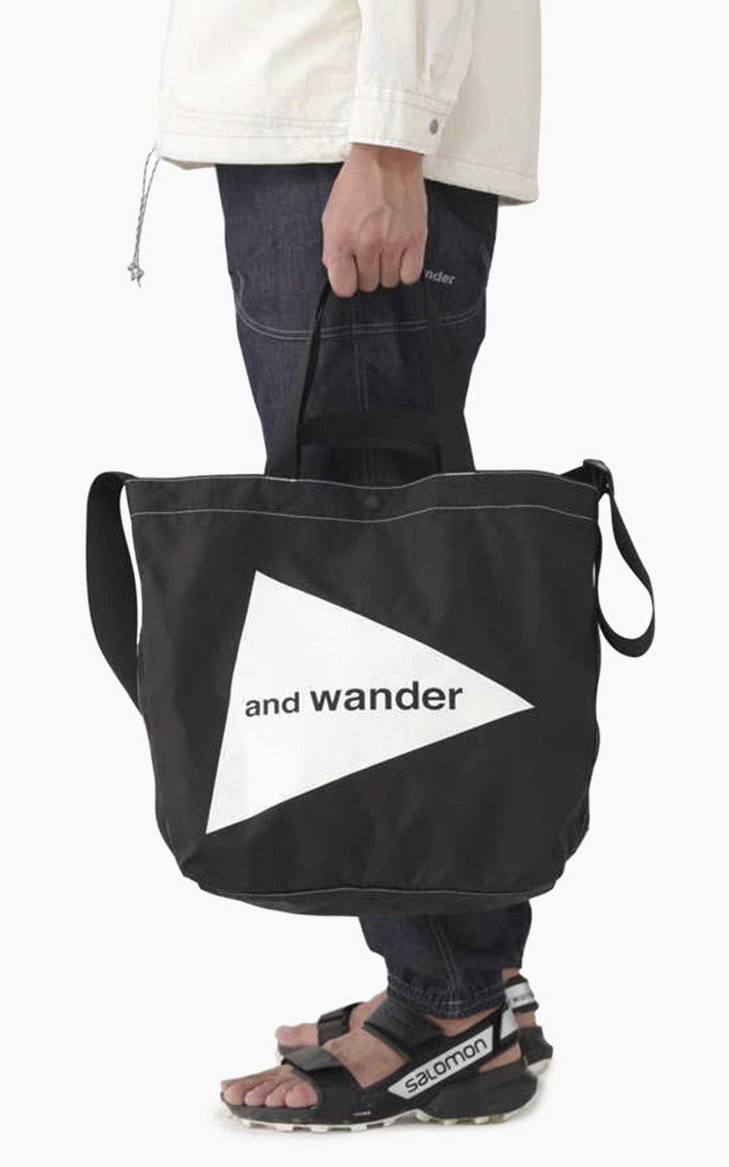 and wander CORDURA Logo Tote Bag Large Black