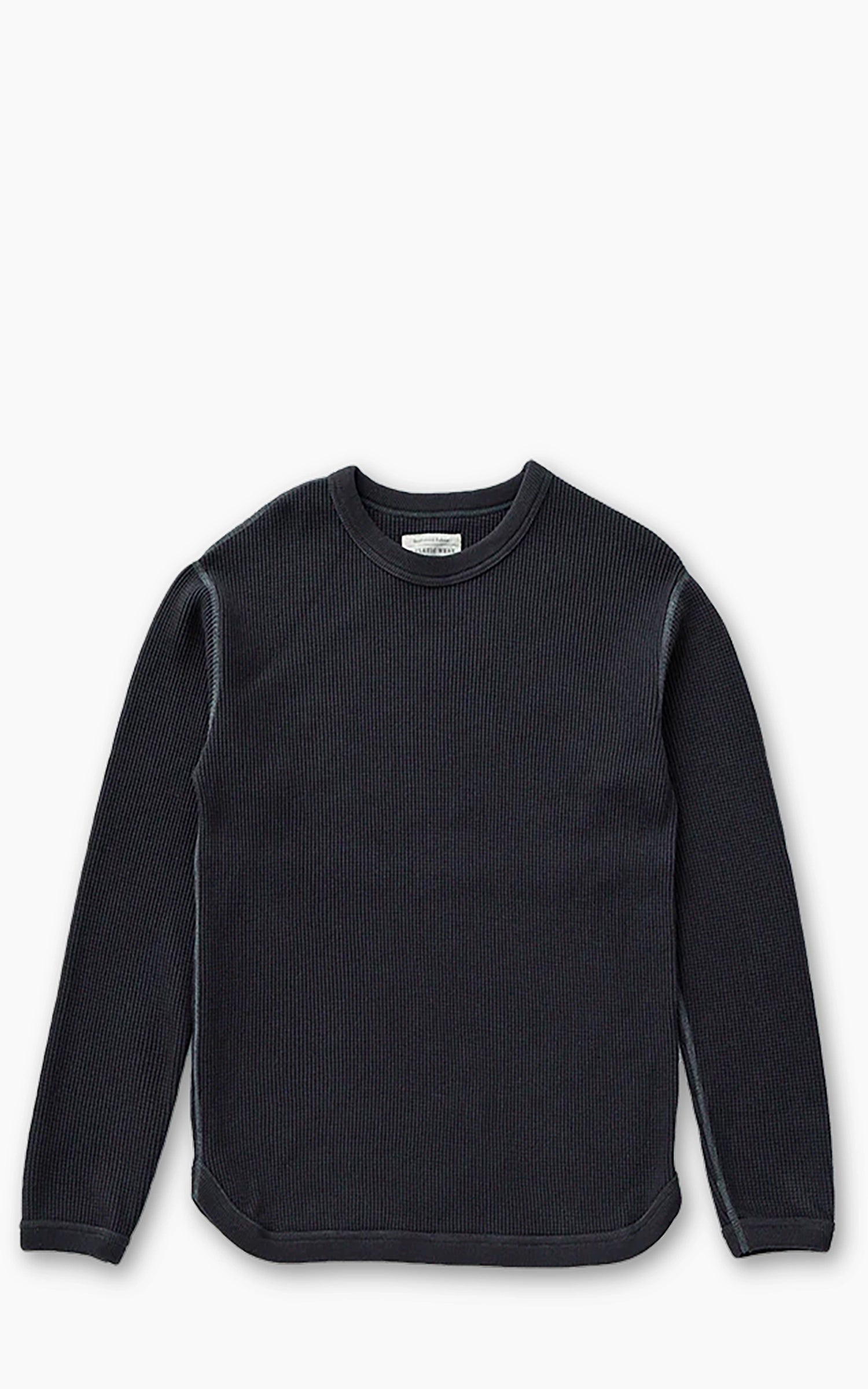 Fullcount 5964-22 Heavyweight Waffle Longsleeve T-Shirt Ink Black