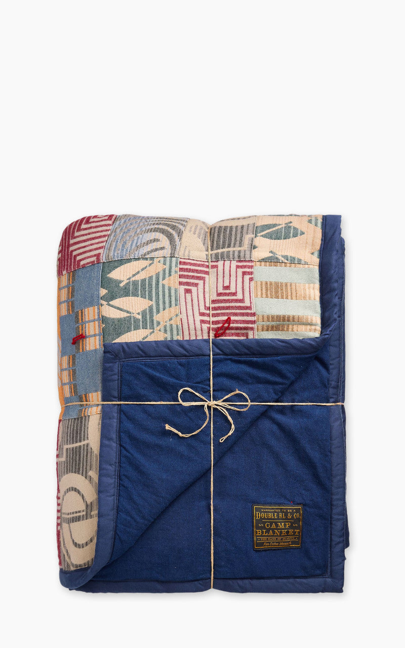 RRL Hand-Embroidered Indigo Quilt Red/Brown/Blue Multi