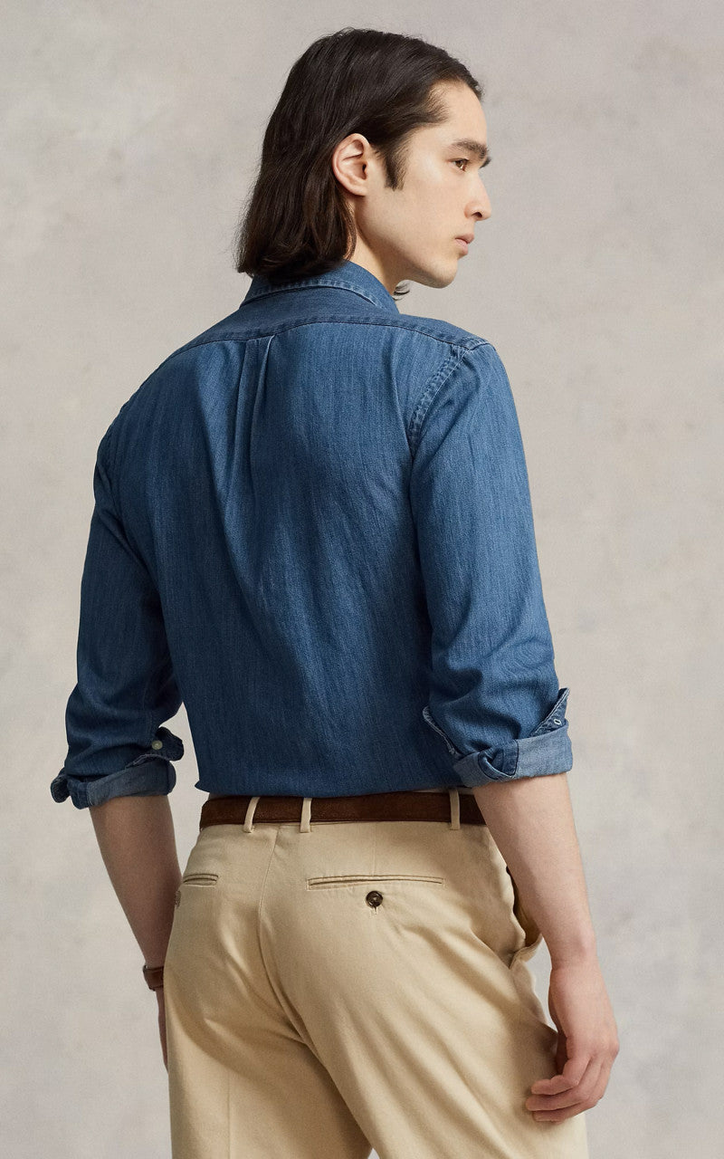 Polo Ralph Lauren Custom Fit Denim Shirt Blue
