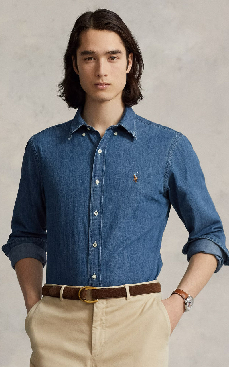 Polo Ralph Lauren Custom Fit Denim Shirt Blue