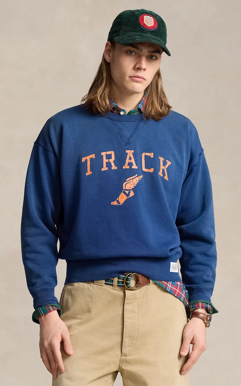 Polo Ralph Lauren Vintage Fit Fleece Graphic Sweatshirt Chalet Blue