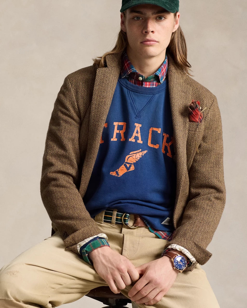 Polo Ralph Lauren Vintage Fit Fleece Graphic Sweatshirt Chalet Blue