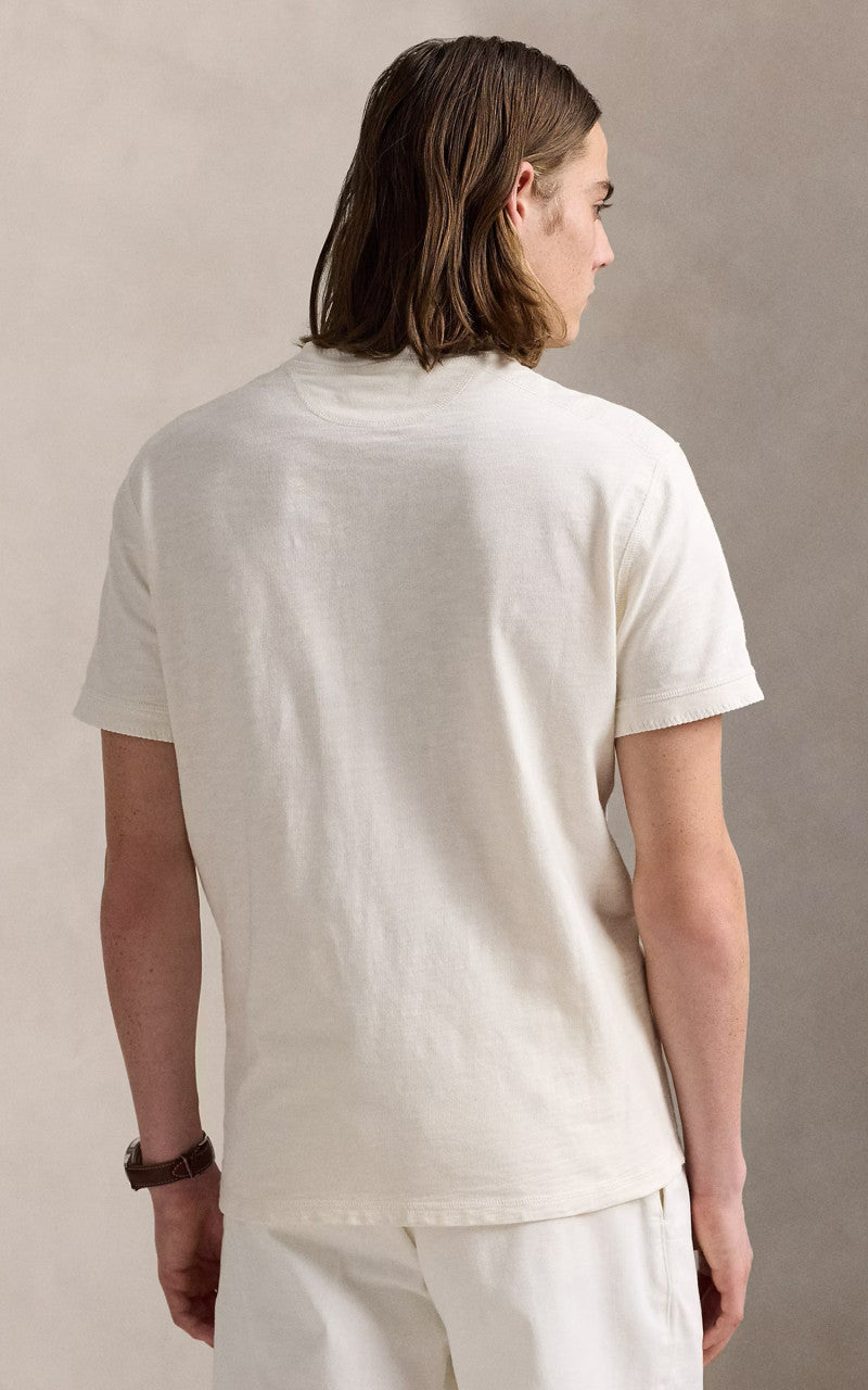 Polo Ralph Lauren Terry Short-Sleeve Henley Shirt Estate Cream