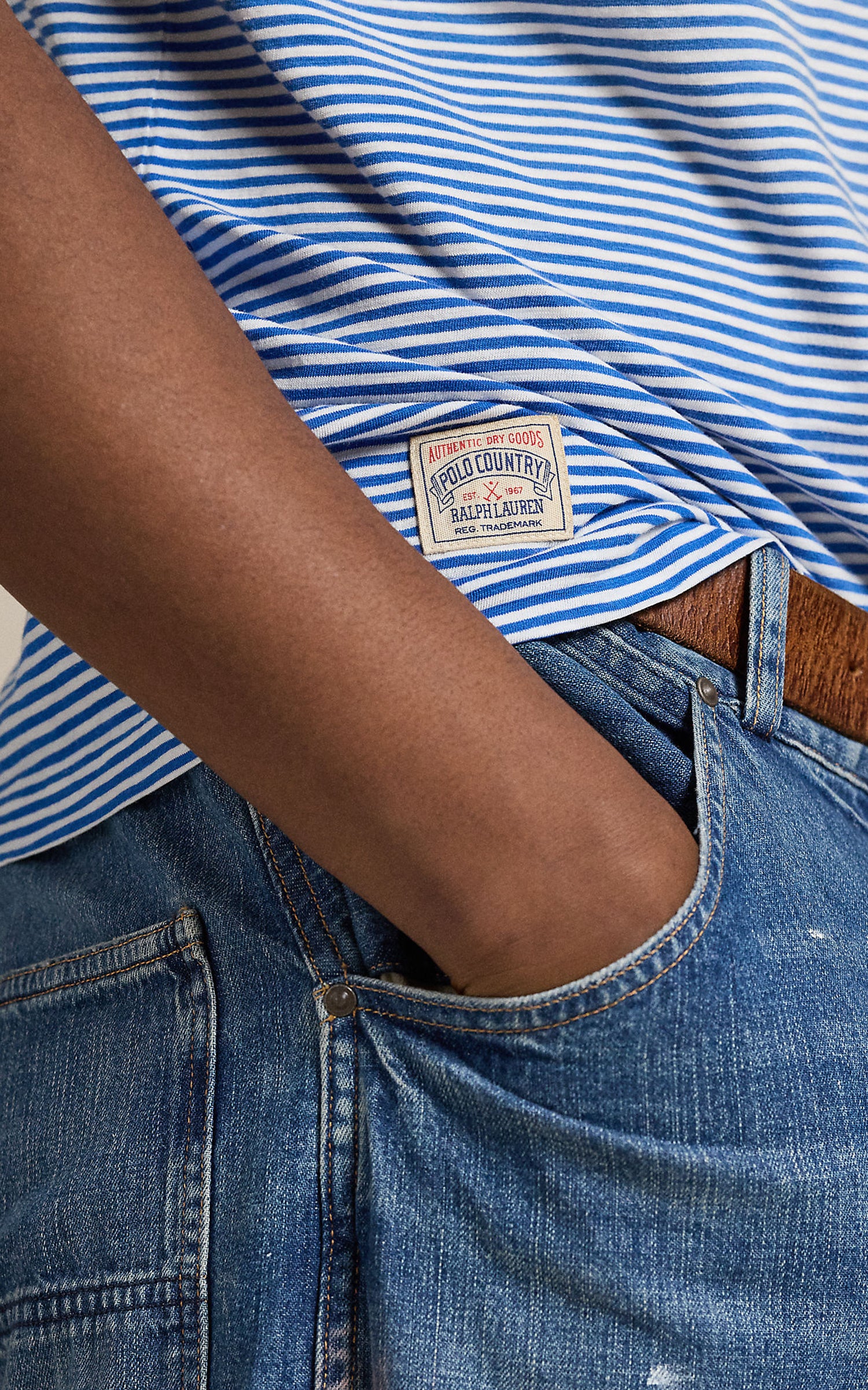 Polo Ralph Lauren Classic Fit Striped Jersey T-Shirt Dakota Blue Multi