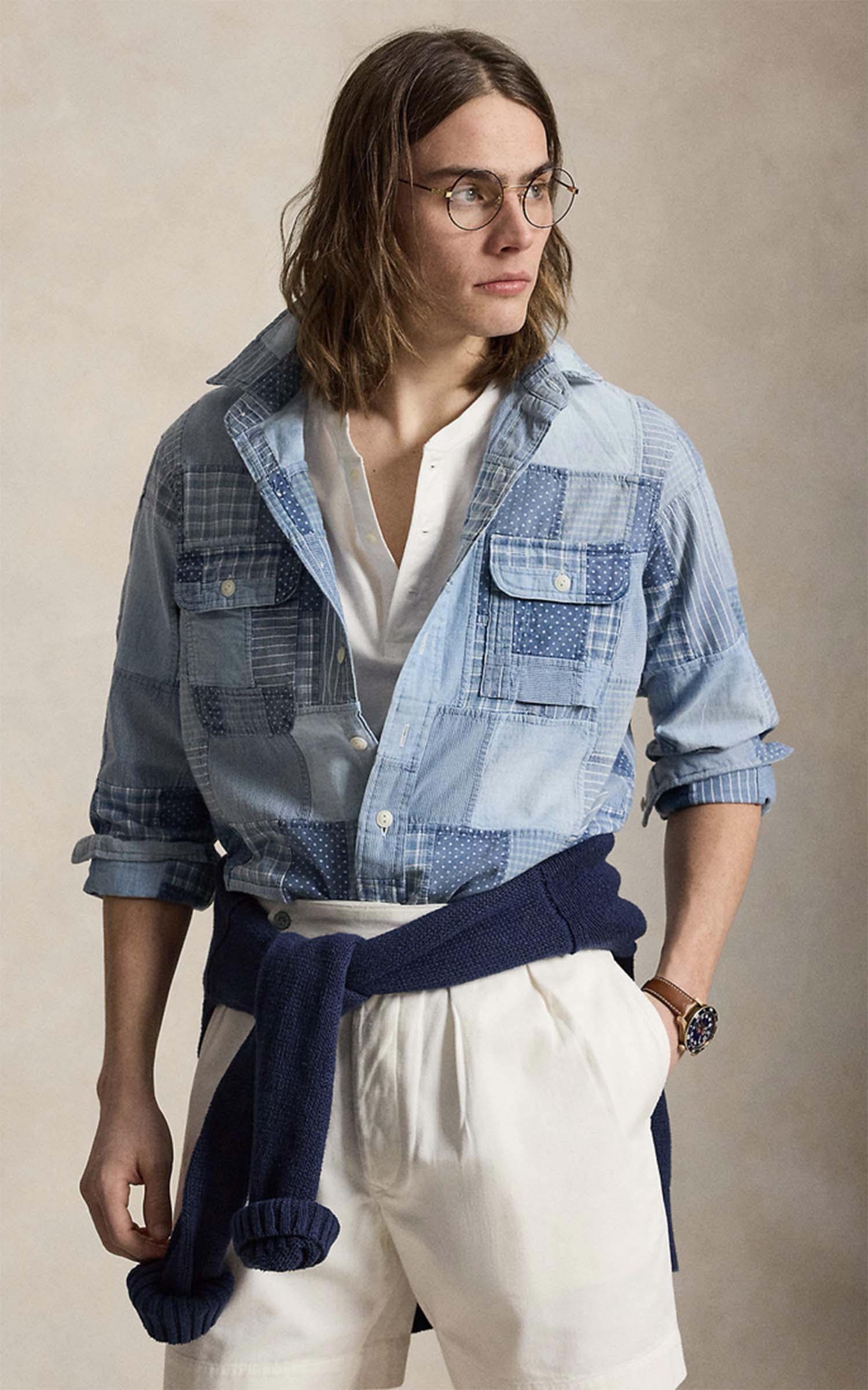 Polo Ralph Lauren Classic Fit Patchwork Workshirt Indigo