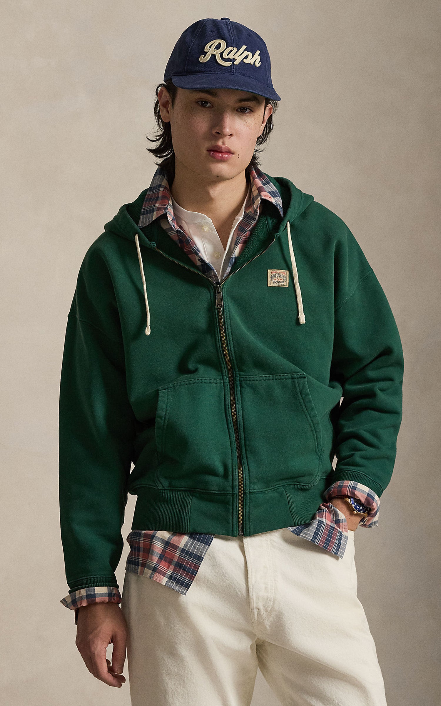 Polo Ralph Lauren Relaxed Fit Loopback Fleece Hoodie Wood Green