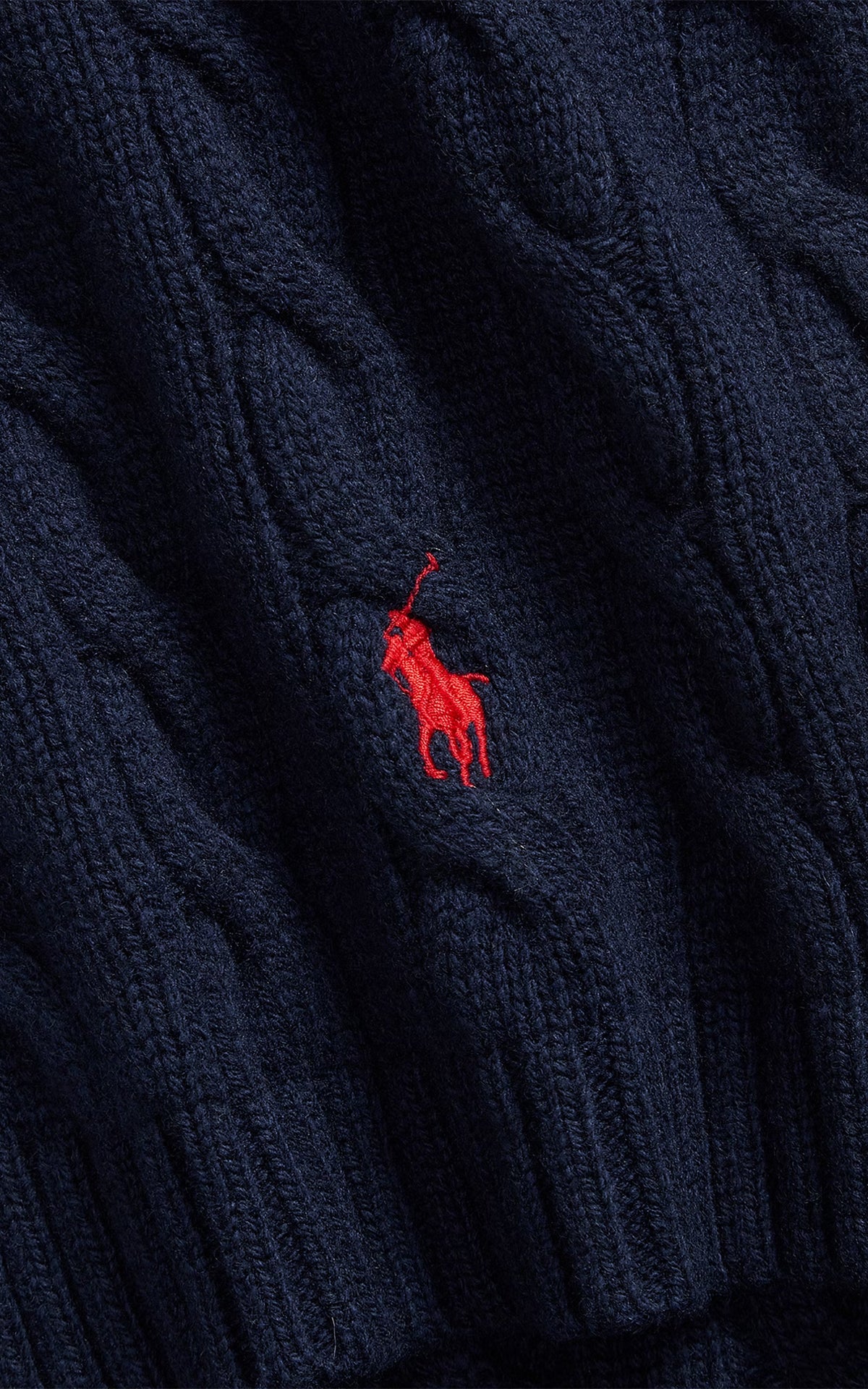 Polo Ralph Lauren Cable-Knit Wool-Cashmere Scarf Hunter Navy