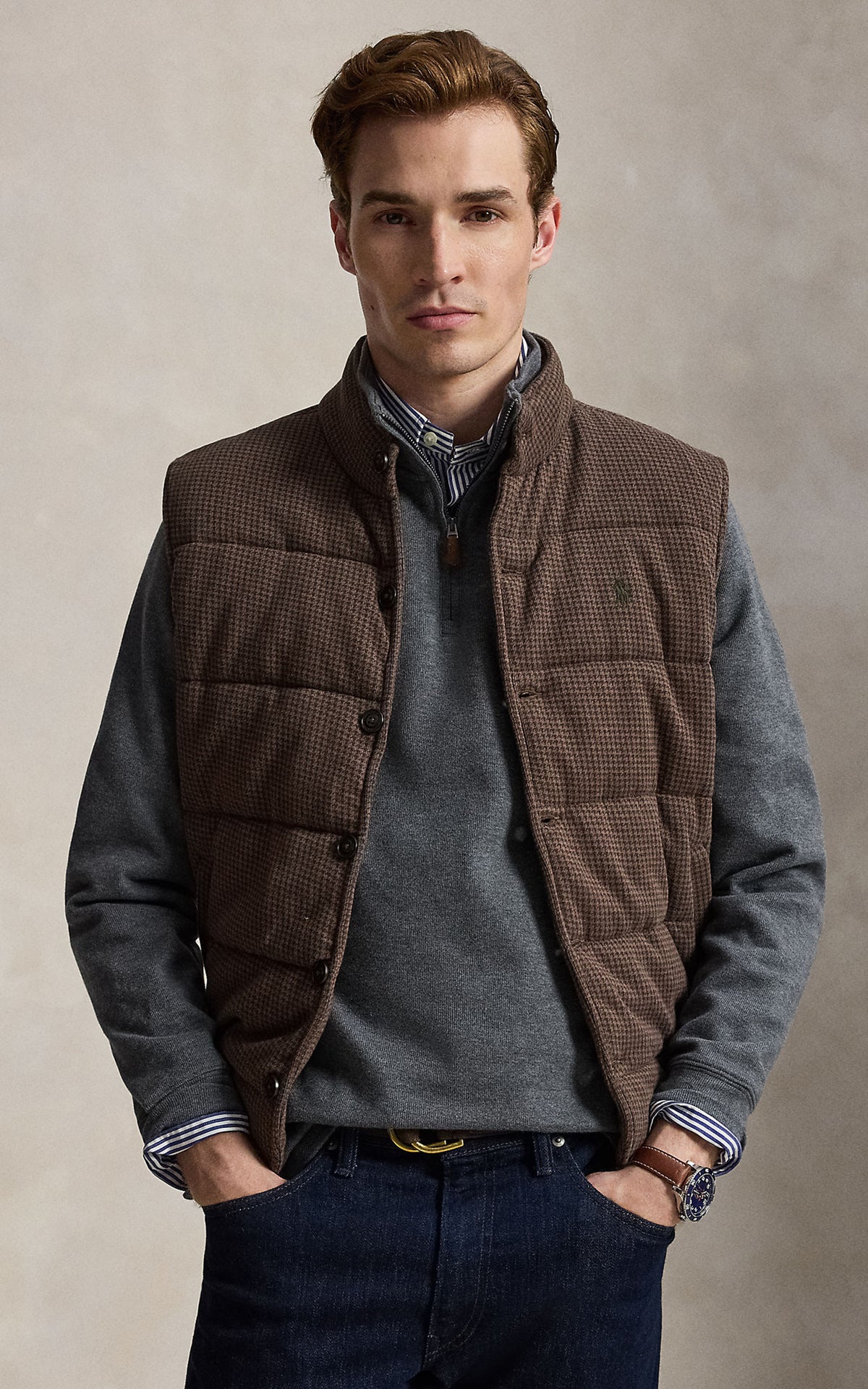 Polo Ralph Lauren Estate-Rib Quarter-Zip Pullover Barclay Heather