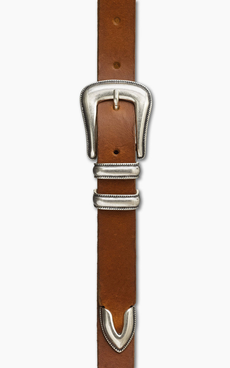 Nudie Jeans Western Silver Belt Toffee Brown