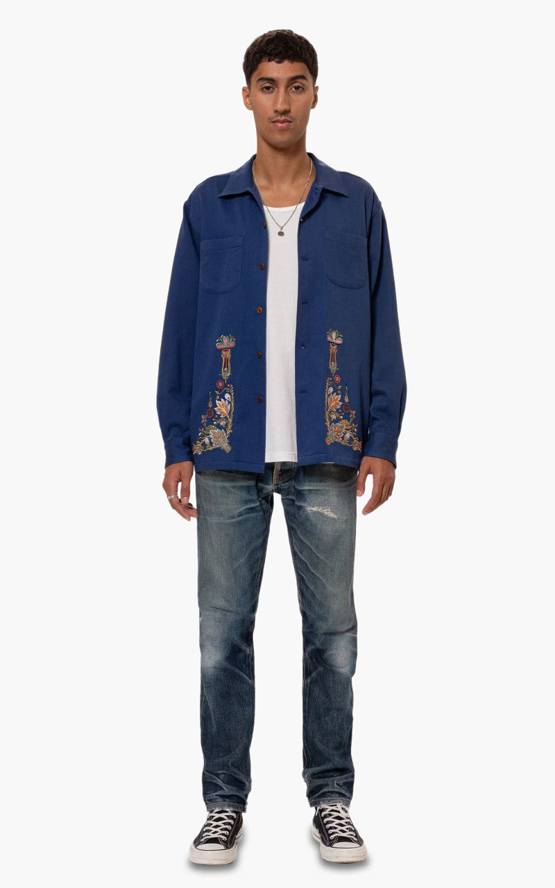 Nudie Jeans Vincent Floral French Blue