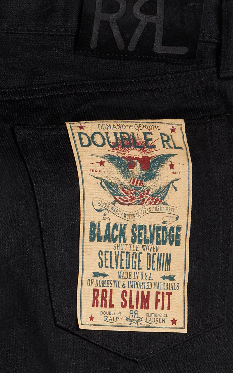 RRL Slim Fit Selvedge Jean Black