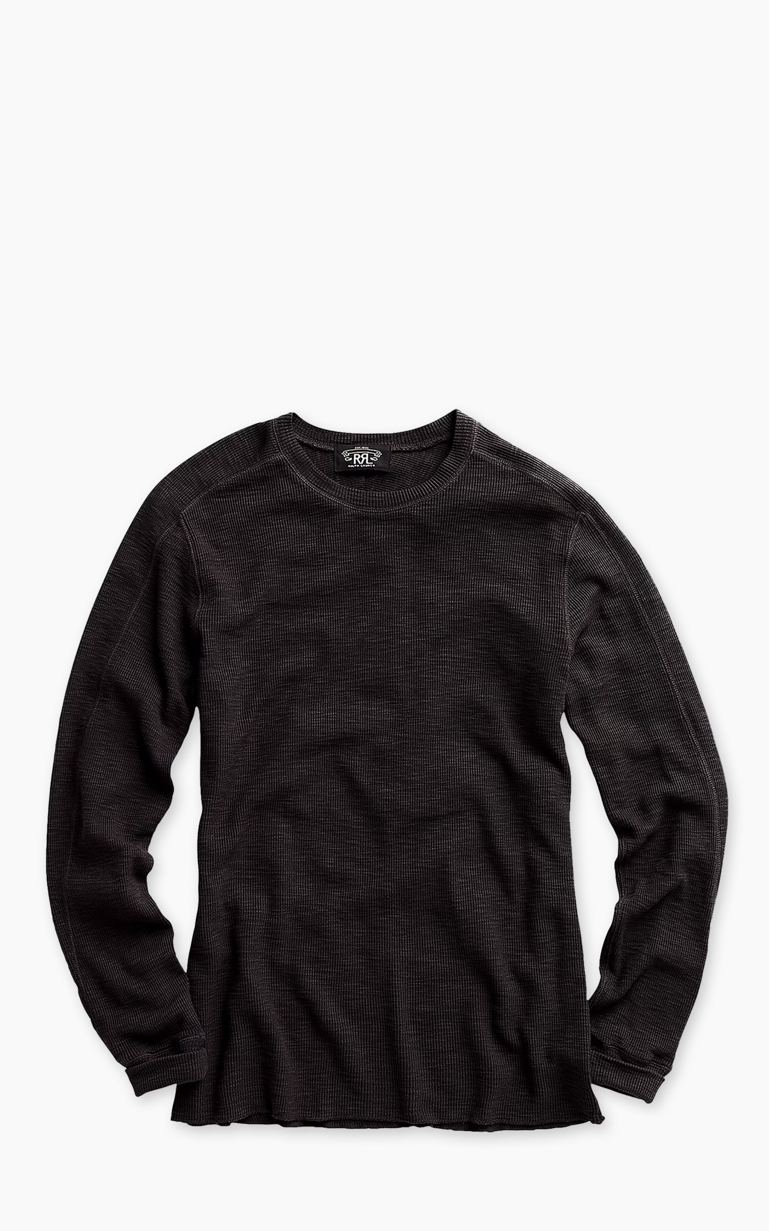 RRL Textured Crewneck  Faded Black Canvas