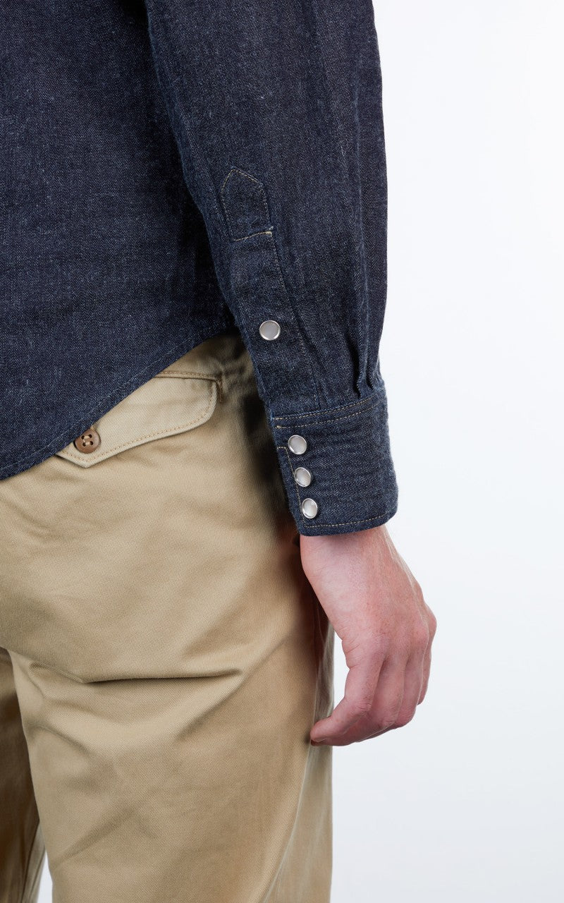 RRL Buffalo Western Shirt Denim Indigo Rinse