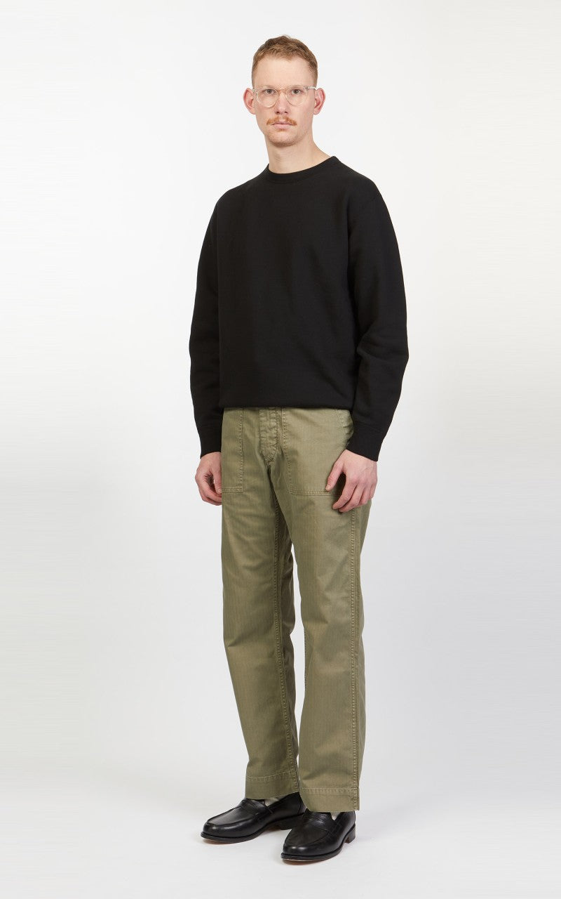 RRL Army Utility Flat Pant Herringbone Brewster Green