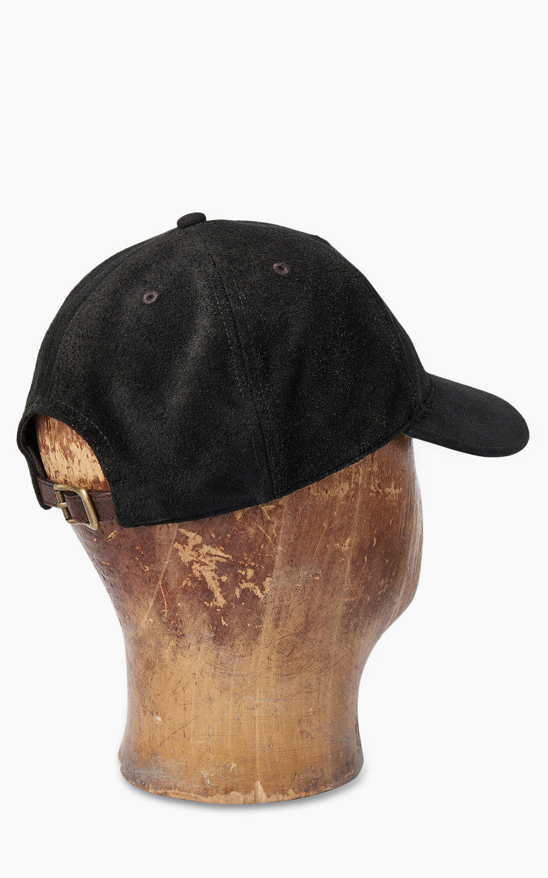 RRL Roughout Suede Ball Cap Black