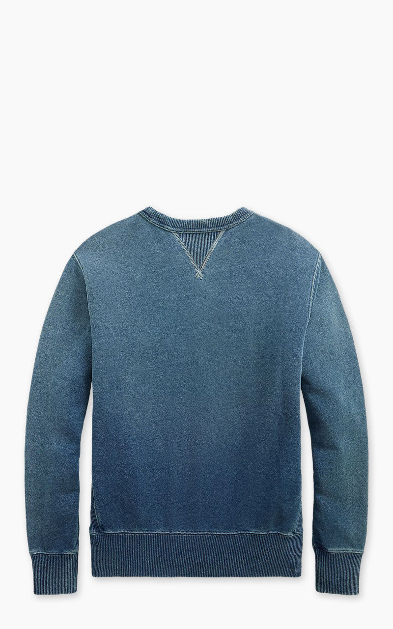 RRL Indigo French Terry Sweatshirt Washed Blue Indigo