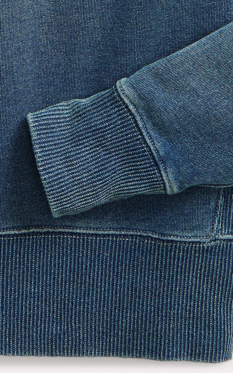 RRL Indigo French Terry Sweatshirt Washed Blue Indigo
