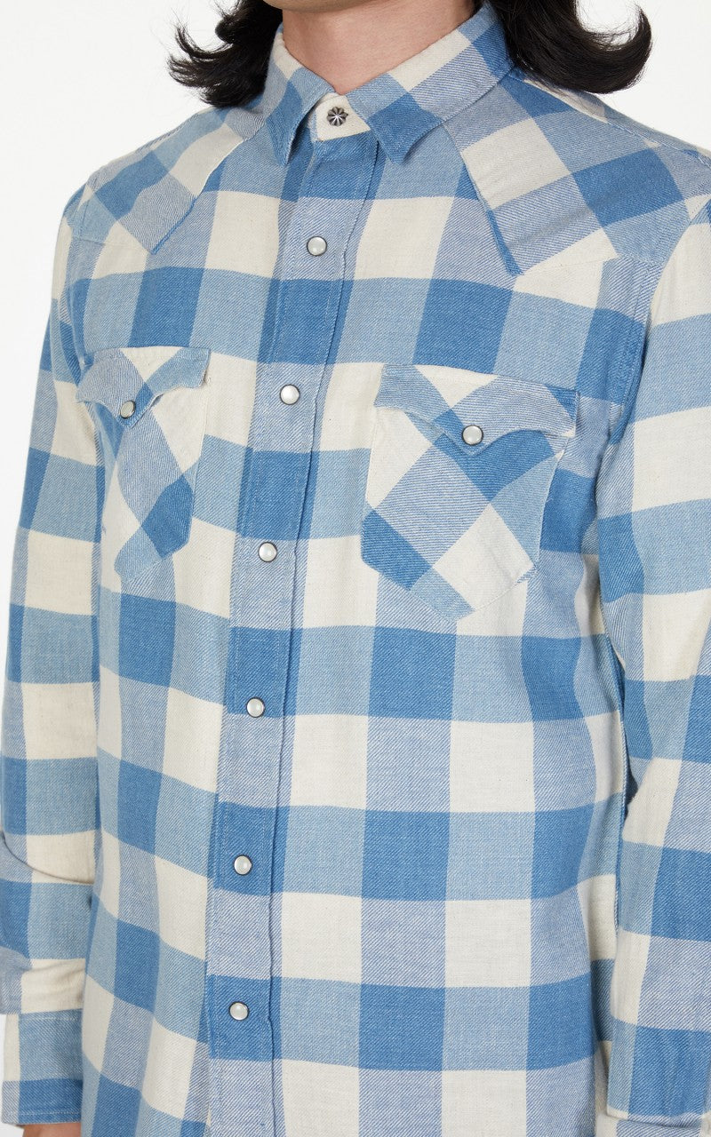 RRL Buffalo Western Shirt Indigo/Cream