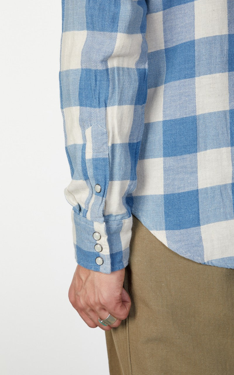 RRL Buffalo Western Shirt Indigo/Cream