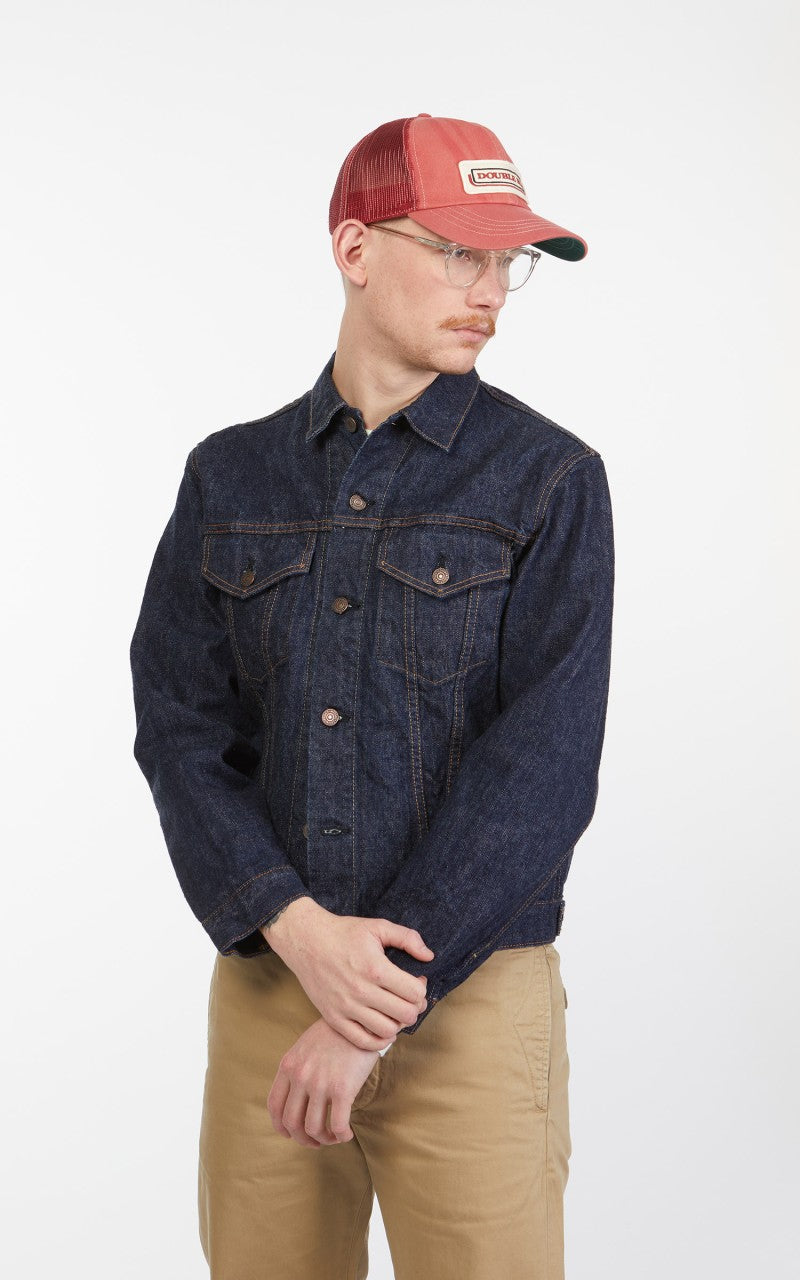 RRL Denim Mesh Trucker Cap Faded Red