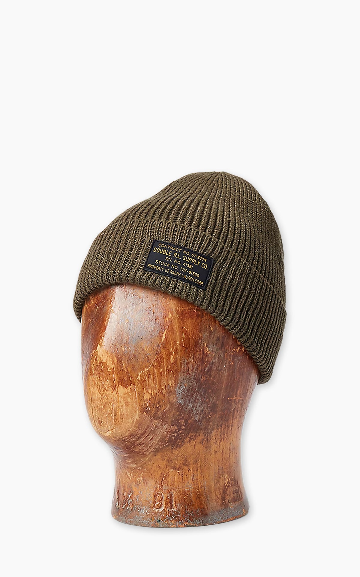 RRL Rib-Knit Cotton-Blend Watch Cap Olive Drab