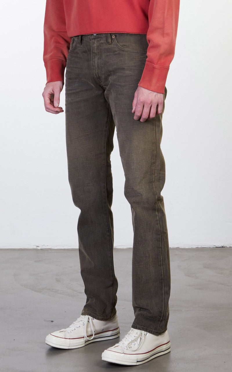 RRL Slim Fit Jean Distressed Brown Wash
