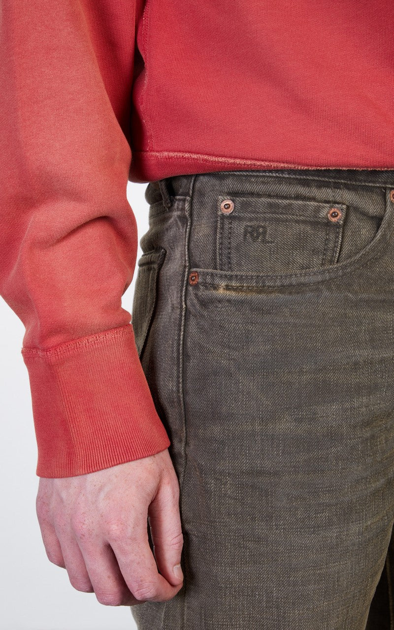 RRL Slim Fit Jean Distressed Brown Wash