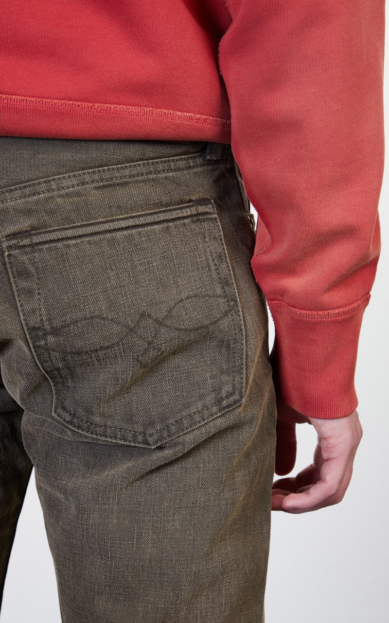 RRL Slim Fit Jean Distressed Brown Wash