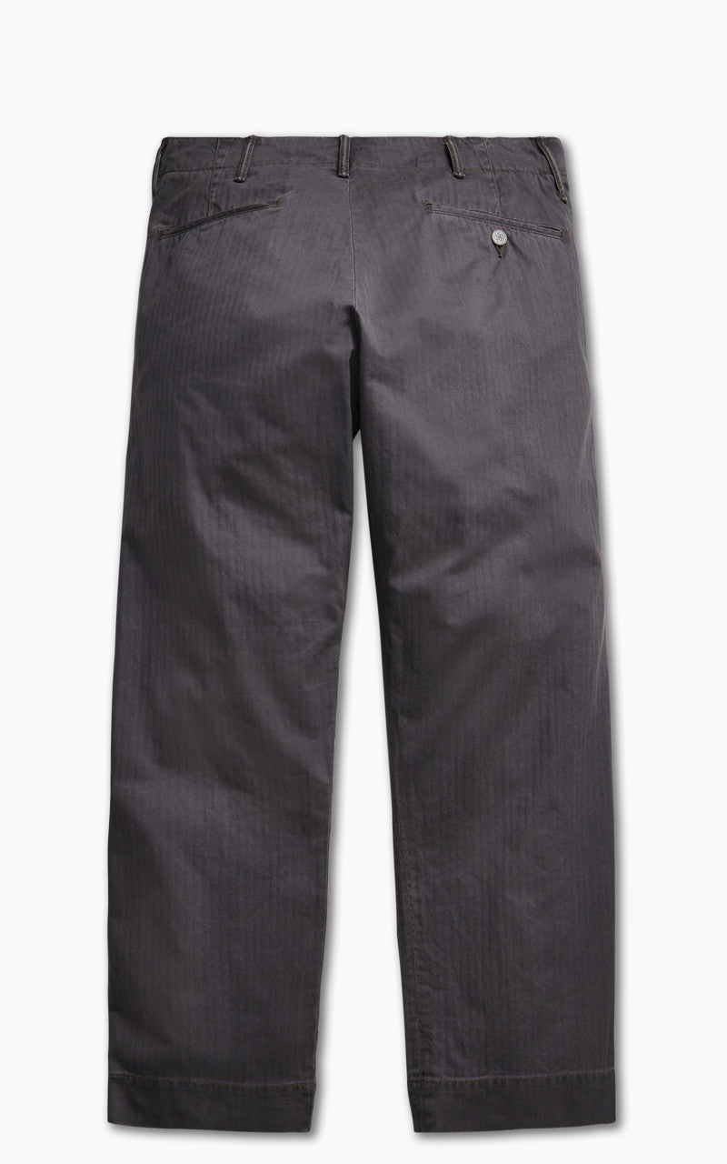 RRL Field Chino Flat Front Herringbone Black