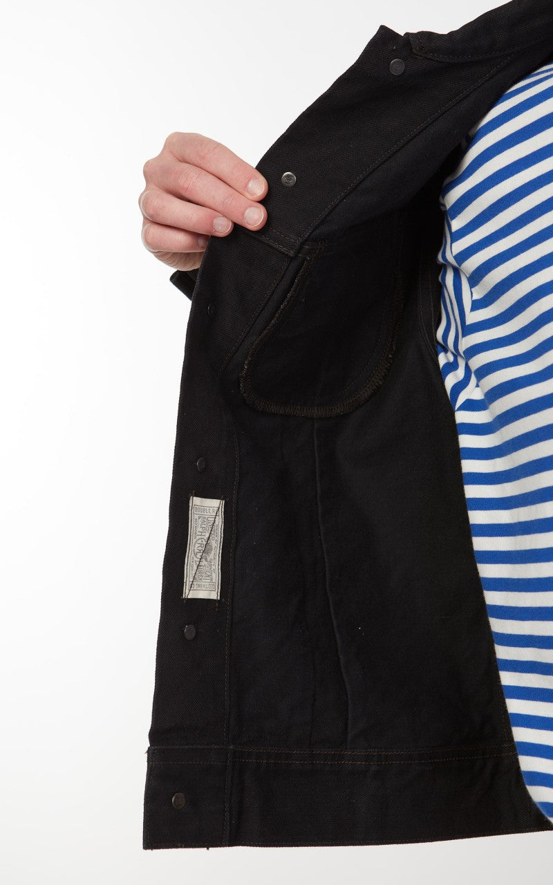 RRL Lot 271 Denim Trucker Jacket Worn In Black Wash