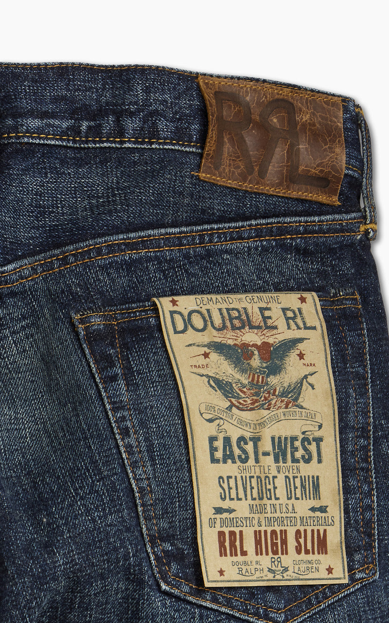 RRL High Slim Selvedge Jean Bayview Wash