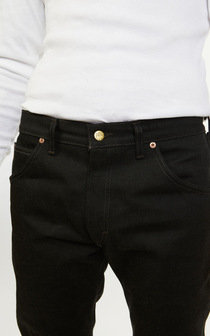 RRL High Slim Jeans Black Selvedge